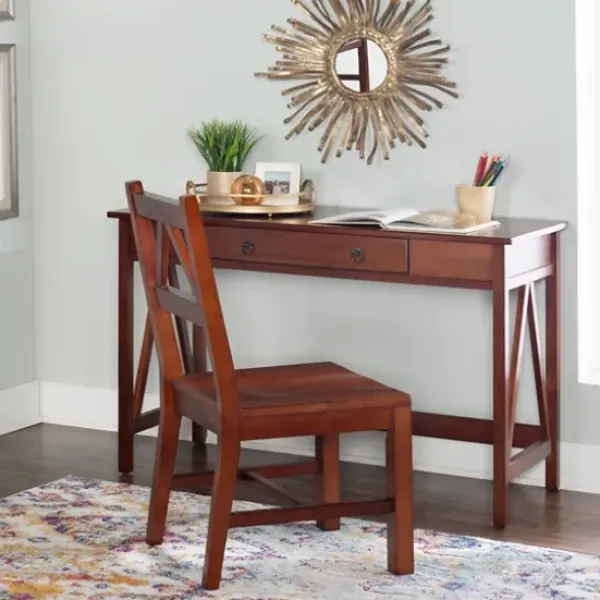 Office Furniture-Kirkland's Home Charleston Antique Tobacco Desk Brown