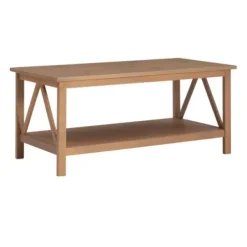 Coffee Tables-Kirkland's Home Charleston Rustic Gray Coffee Table With Shelf