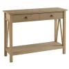 Console Tables-Kirkland's Home Charleston Rustic Gray Console Table With Shelf