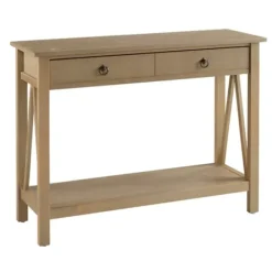 Console Tables-Kirkland's Home Charleston Rustic Gray Console Table With Shelf