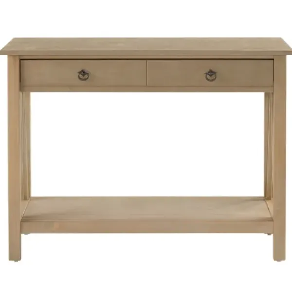 Console Tables-Kirkland's Home Charleston Rustic Gray Console Table With Shelf