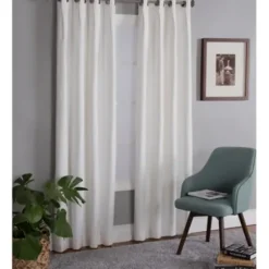 Curtains & Drapes-Kirkland's Home Chateau Stripe Curtain Panel Set, 96 In. Black