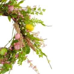 Wreaths-Kirkland's Home Cheerful Colored Eggs Easter Wreath Yellow/Green/Pink