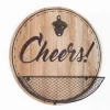 Wall Quotes & Signs-Kirkland's Home Cheers Bottle Opener Cap Catcher Wall Decoration Brown/Black/Tan