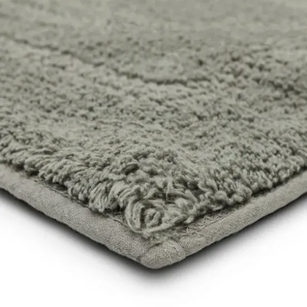 Bathroom Rugs-Kirkland's Home Chenille Chain Stitched Bath Mat, 40 In. White