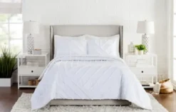 Comforters-Kirkland's Home Chenille Chevron 3-Pc. King Comforter Set White