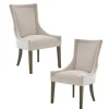 Dining Chairs-Kirkland's Home Chenille Curved Back Dining Chairs, Set Of 2 Ivory
