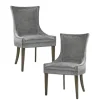 Dining Chairs-Kirkland's Home Chenille Curved Back Dining Chairs, Set Of 2 Gray
