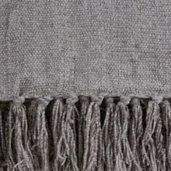 Blankets & Throws-Kirkland's Home Chenille Fringe Throw Gray