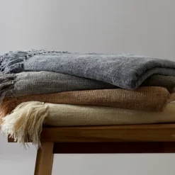 Blankets & Throws-Kirkland's Home Chenille Fringe Throw Gray