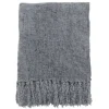 Blankets & Throws-Kirkland's Home Chenille Throw With Fringe Gray