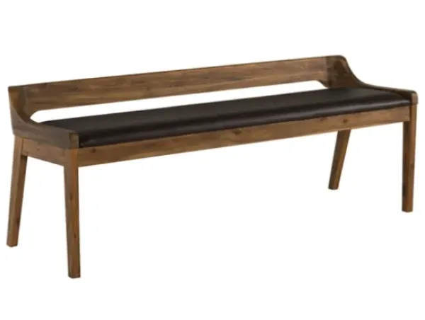 Benches & Ottomans-Kirkland's Home Chestnut Acacia Wood Cushioned Bench Brown