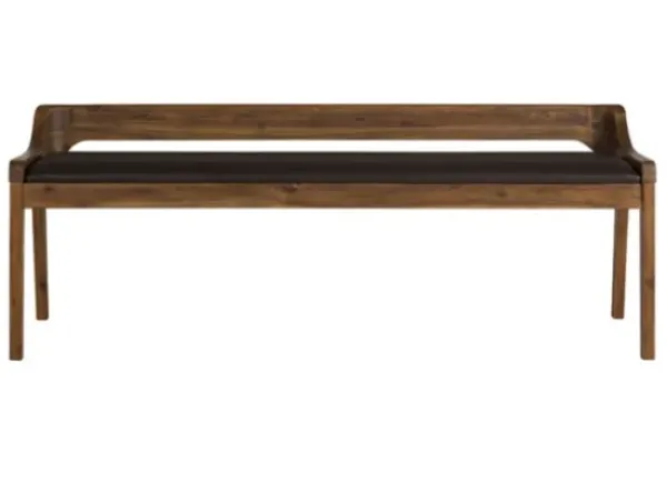 Benches & Ottomans-Kirkland's Home Chestnut Acacia Wood Cushioned Bench Brown