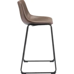 Bar Stools & Counter Height Stools-Kirkland's Home Chestnut Faux Leather Sloped Bar Stools, Set Of 2 Brown