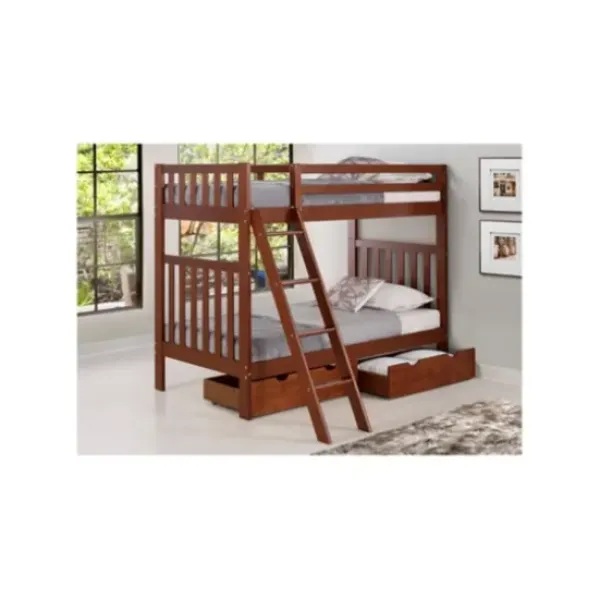 Beds & Headboards-Kirkland's Home Chestnut Pine Removable Twin Bunk Bed With Drawers