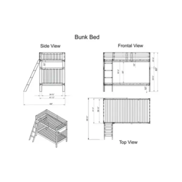 Beds & Headboards-Kirkland's Home Chestnut Pine Wood Detachable Twin Bunk Bed