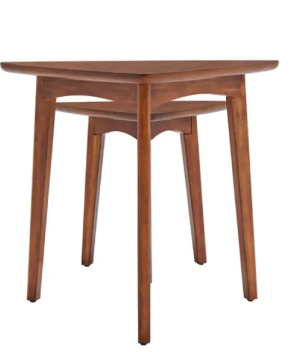 Accent & End Tables-Kirkland's Home Chestnut Wood Triangular Accent Tables, Set Of 2 Brown