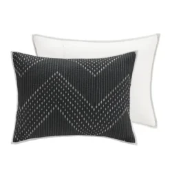 Bedspreads & Coverlets-Kirkland's Home Chevron Full/Queen 3-Pc. Coverlet Set Black