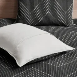 Bedspreads & Coverlets-Kirkland's Home Chevron Full/Queen 3-Pc. Coverlet Set Black