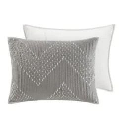 Bedspreads & Coverlets-Kirkland's Home Chevron Full/Queen 3-Pc. Coverlet Set Gray
