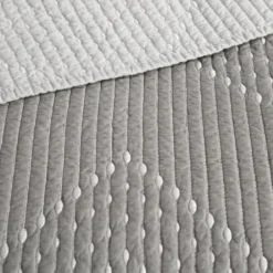 Bedspreads & Coverlets-Kirkland's Home Chevron Full/Queen 3-Pc. Coverlet Set Gray