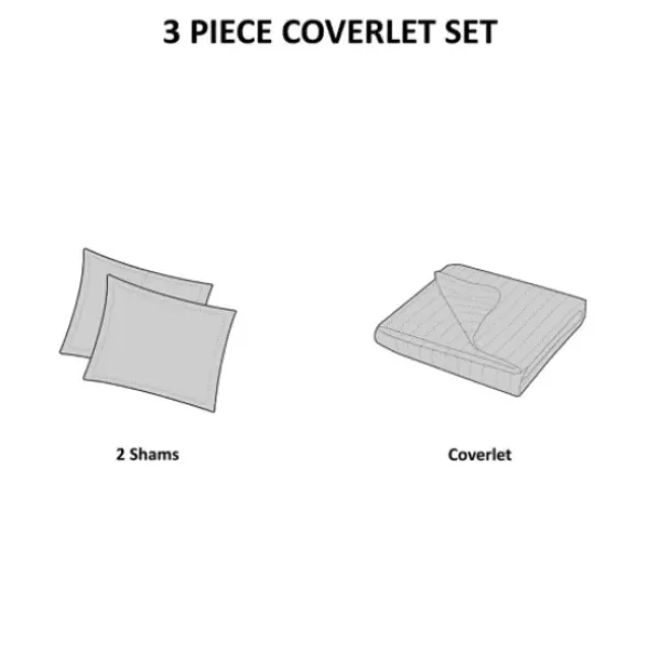 Bedspreads & Coverlets-Kirkland's Home Chevron Full/Queen 3-Pc. Coverlet Set Gray