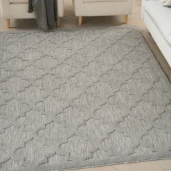 Outdoor Rugs-Kirkland's Home Chevron Indoor/Outdoor Area Rug, 6X9 Blue