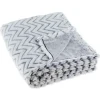Blankets & Throws-Kirkland's Home Chevron Plush Throw Blue