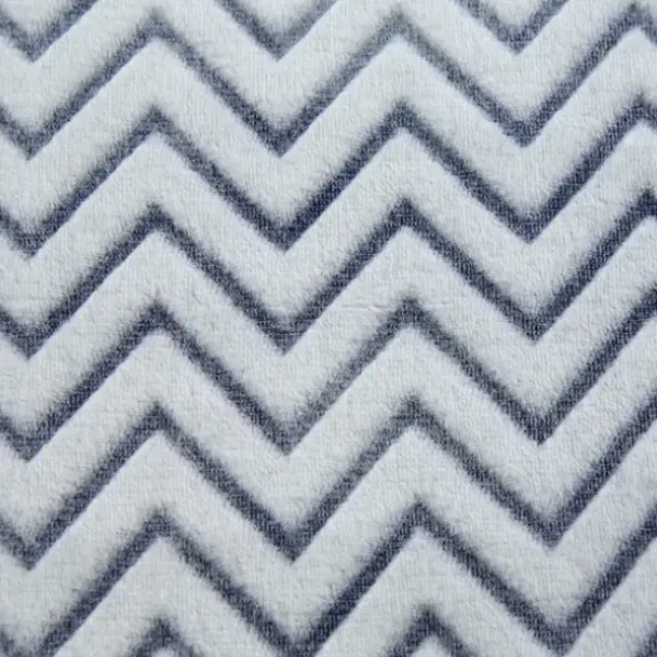Blankets & Throws-Kirkland's Home Chevron Plush Throw Blue