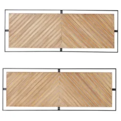 Wall Plaques-Kirkland's Home Chevron Wood Wall Plaques, Set Of 2 Brown