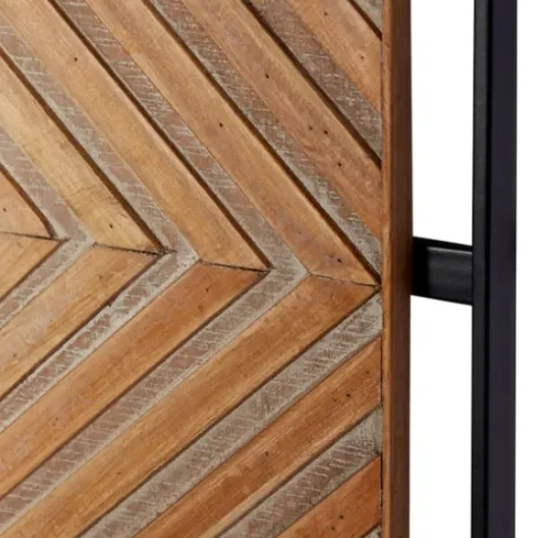 Wall Plaques-Kirkland's Home Chevron Wood Wall Plaques, Set Of 2 Brown