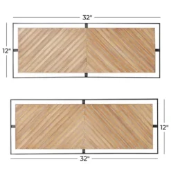 Wall Plaques-Kirkland's Home Chevron Wood Wall Plaques, Set Of 2 Brown