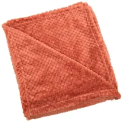Blankets & Throws-Kirkland's Home Chili Red Heavenly Bubble Throw Orange