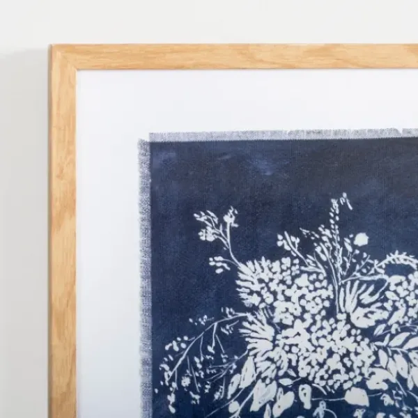 Framed Art-Kirkland's Home China Floral Framed Art Print Blue