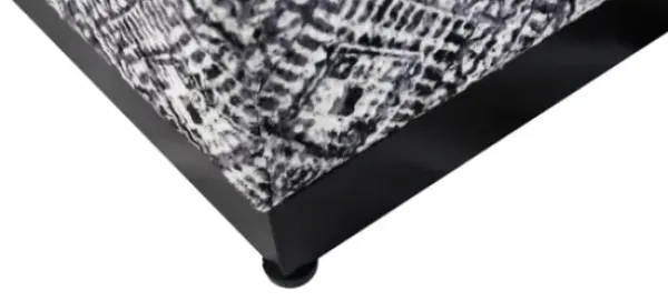 Benches & Ottomans-Kirkland's Home Chinle Velvet Cube Ottoman Black/White