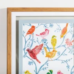Framed Art-Kirkland's Home Chinoiserie Birds Framed Art Print White/Blue/Multi