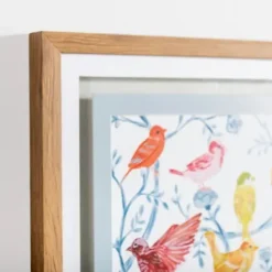 Framed Art-Kirkland's Home Chinoiserie Birds Framed Art Print White/Blue/Multi