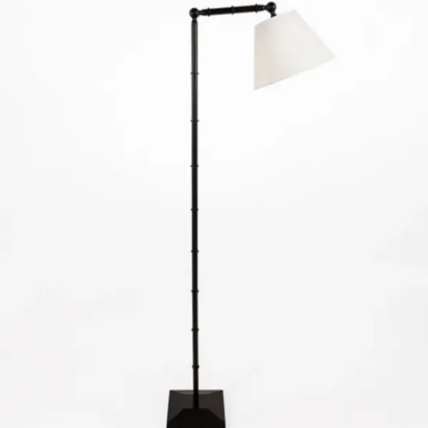 Floor Lamps-Kirkland's Home Chloe Black Grooved Floor Lamp White