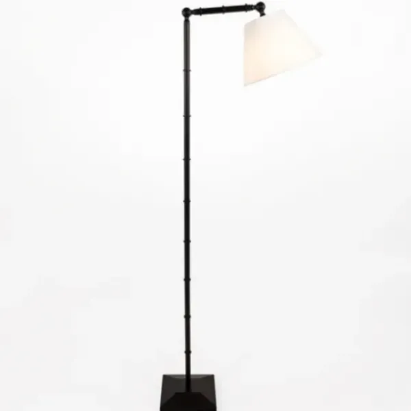 Floor Lamps-Kirkland's Home Chloe Black Grooved Floor Lamp White
