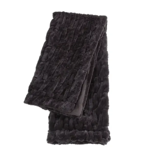 Blankets & Throws-Kirkland's Home Chocolate Fluffy Faux Fur Cotton Throw Brown