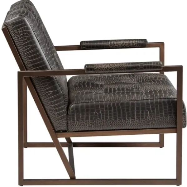 Accent Chairs-Kirkland's Home Chocolate Walden Faux Leather Accent Chair Brown