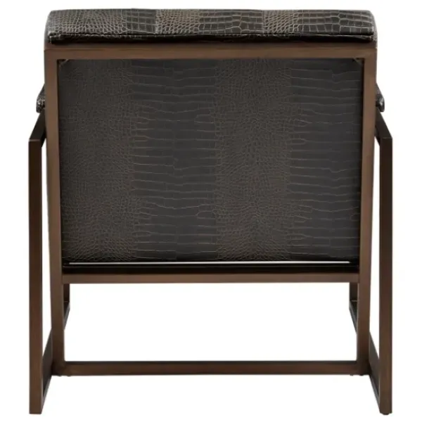 Accent Chairs-Kirkland's Home Chocolate Walden Faux Leather Accent Chair Brown