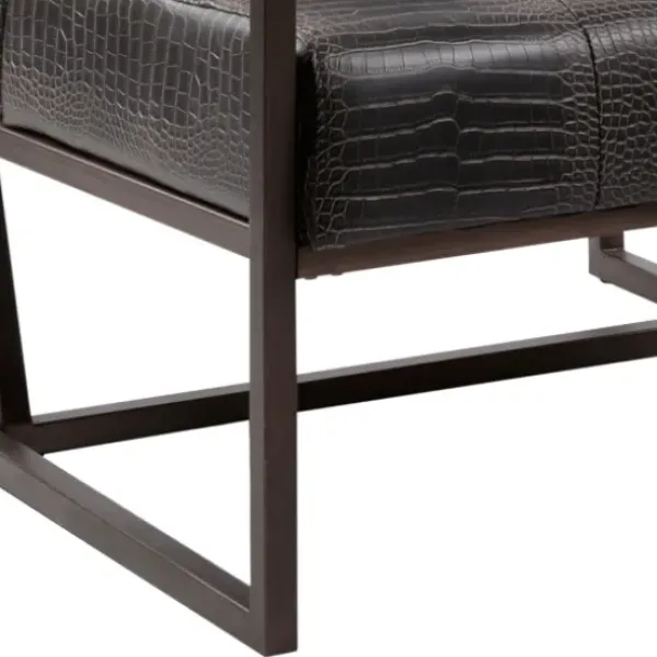 Accent Chairs-Kirkland's Home Chocolate Walden Faux Leather Accent Chair Brown