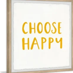 Wall Quotes & Signs-Kirkland's Home Choose Happy Framed Wall Plaque White/Yellow