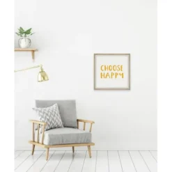 Wall Quotes & Signs-Kirkland's Home Choose Happy Framed Wall Plaque White/Yellow