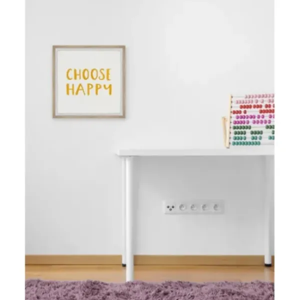 Wall Quotes & Signs-Kirkland's Home Choose Happy Framed Wall Plaque White/Yellow