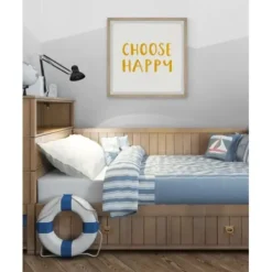 Wall Quotes & Signs-Kirkland's Home Choose Happy Framed Wall Plaque White/Yellow