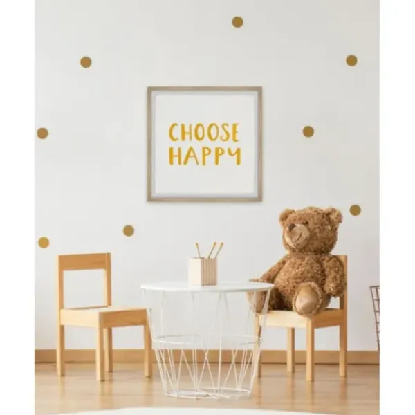Wall Quotes & Signs-Kirkland's Home Choose Happy Framed Wall Plaque White/Yellow