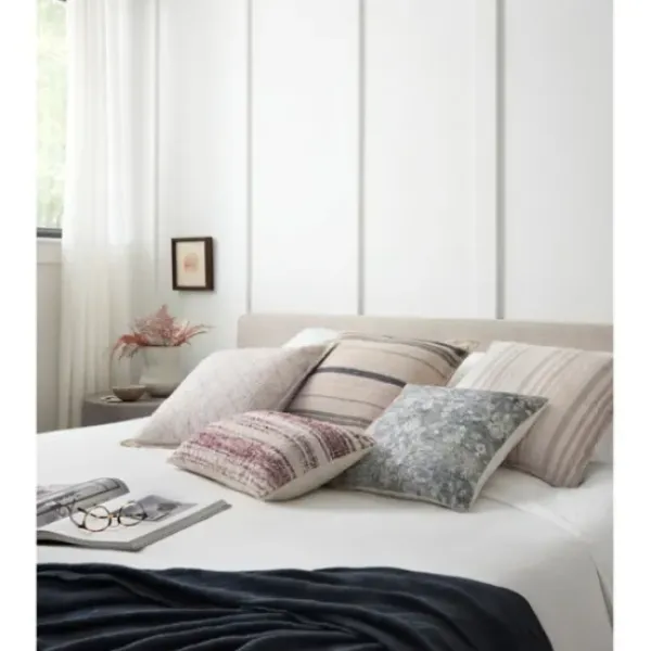 Pillows-Kirkland's Home Chris Loves Julia X Loloi Diamonds Lyla Pillow Ivory/Blue