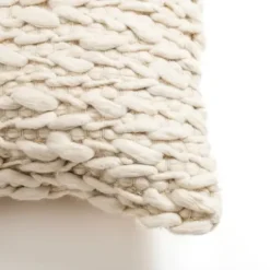 Pillows-Kirkland's Home Chunky Braid Pillow Ivory